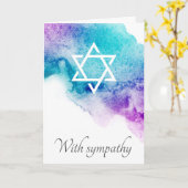 紫色の水色ユダヤ人悔やみや弔慰弔意カード カード (黄色い花)