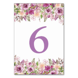 紫色の水色ラベンダーシャワーテーブル番号 テーブルナンバー