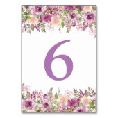 紫色の水色ラベンダーシャワーテーブル番号 テーブルナンバー (裏面)