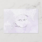 紫色の水色ラベンダー結婚の詳細 エンクロージャーカード (裏面)