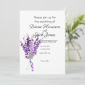 紫色の水色ラベンダー結婚ズ 招待状 (スタンド正面)
