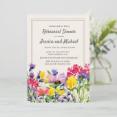 紫色の水色ワイルドフラワーリハーサルディナー 招待状 (スタンド正面)