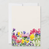 紫色の水色ワイルドフラワーリハーサルディナー 招待状 (裏面)