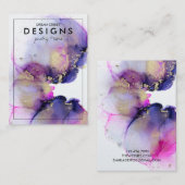 紫色の水色金ゴールドイヤリングディスプレイカード 名刺 (正面/裏面)