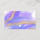 紫色の水色金ゴールドグリッターの感謝してい順序 名刺 (裏面)