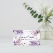 紫色の水色離れのエレガント 名刺 (スタンド正面)