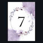 紫色の水色離れのフレ結婚ーム テーブルナンバー<br><div class="desc">紫結婚、赤面と灰色の色合いの夢のような水の色のデザインで離れ、そのテーブルは豪華に見えるだろう、柔らかく流れる楕円形の形と薄紫の水の色の縁ど2つのコーナーのスプラッシュです。中央の大きな黒いタイポグラフィのテーブル番号は簡単パーソナライズされたに、また、文字の色を変更することができますもしよクリックり、追加選択オプションを使用してカスタマイズも望ましい。調整離れお洒落も逆だ。</div>