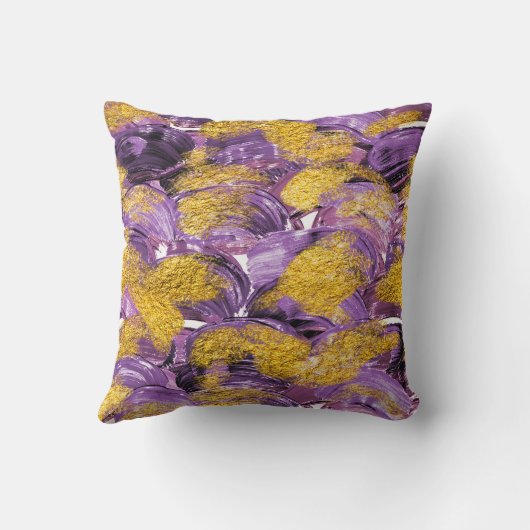 紫色の水色:芸術的金ゴールド融合。 クッション (裏面)