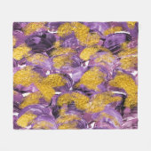 紫色の水色:芸術的金ゴールド融合。 フリースブランケット (正面(横))