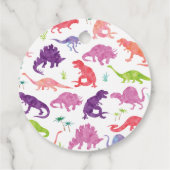 紫色の水色Tレックス誕生日 フェイバータグ (裏面)