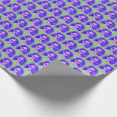 紫色の汚れた髪の不気味な人形の頭 ラッピングペーパー (角)