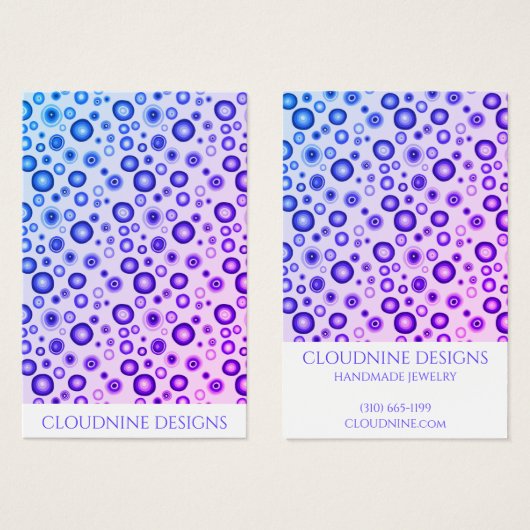 紫色の泡イヤリングネックレスジュエリー表示 (正面&裏面)