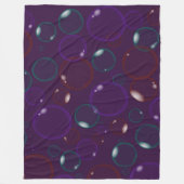 紫色の泡ブランケット色の石鹸の泡 フリースブランケット (正面)