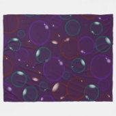 紫色の泡ブランケット色の石鹸の泡 フリースブランケット (正面(横))