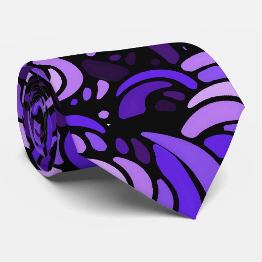 紫色の波の抽象芸術パターン ネクタイ (ロール)