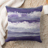 紫色の波の海のビーチの装飾の枕 クッション (ブランケット)