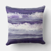 紫色の波の海のビーチの装飾の枕 クッション (裏面)