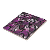 紫色の波抽象芸術 タイル (側面)