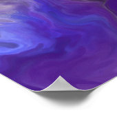 紫色の波状抽象芸術デジ絵画タル ポスター (角)