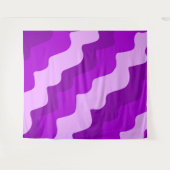 紫色の波状海波のグラデーション タペストリー (正面(横))