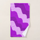 紫色の波状海波のグラデーション バスタオルセット (ハンドタオル)