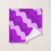 紫色の波状海波のグラデーション バスタオルセット (ウォッシュタオル)