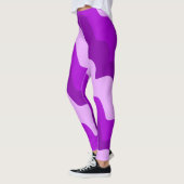 紫色の波状海波のグラデーション レギンス (左)