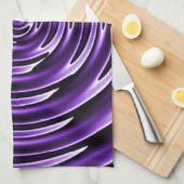 紫色の波 キッチンタオル (四つ折り)