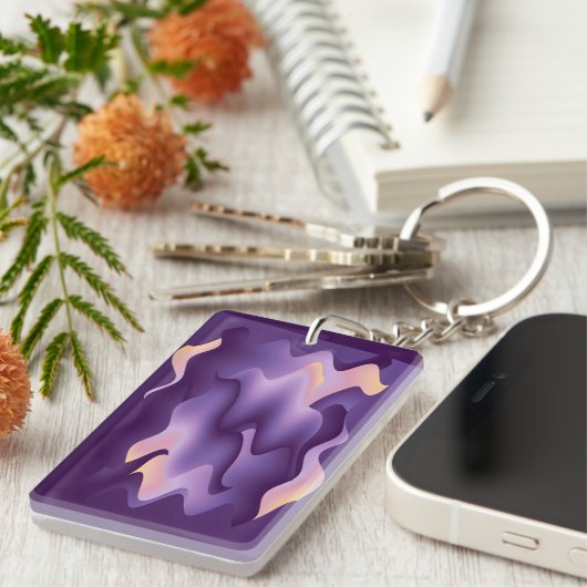 紫色の波 キーホルダー (正面右)