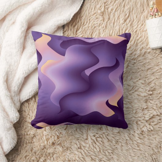 紫色の波 クッション (ブランケット)