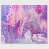 紫色の液体によって大理石模様をつけられる瑪瑙 ラッピングペーパー (フラット)