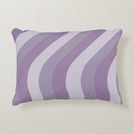 紫色の液体スワール流ストライプ溝状Y2Kパターン アクセントクッション (正面)