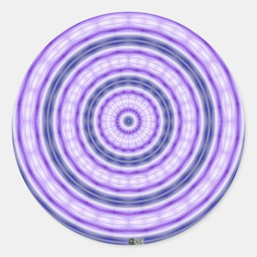 紫色の渦巻きシール ラウンドシール (正面)