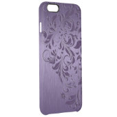 紫色の渦巻き模様を持つメタリックパープル UNCOMMON iPhoneケース (裏面/右)