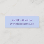 紫色の渦巻の春のプロフィールカード スキニー名刺 (裏面)