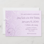紫色の渦巻の第30誕生日のパーティの招待状カード 招待状 (裏面)