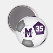 紫色の灰色のカスタムサッカーチームの色 マグネット (正面/裏面)