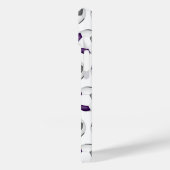 紫色の灰色のサッカーボールのモノグラムの模様 Case-Mate iPhoneケース (裏面 / 左)