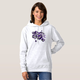 紫色の灰色のチームカラーの女の子のバスケットの星 パーカ