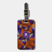 紫色の灰色のバスケットのパターンのチームカラー ラゲッジタグ (正面縦)