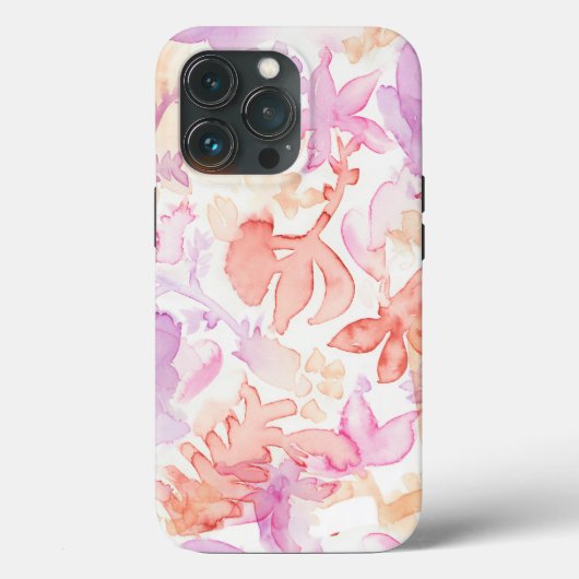 紫色の灰色のフローラ水色の花 Case-Mate iPhoneケース (裏面)