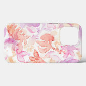 紫色の灰色のフローラ水色の花 Case-Mate iPhoneケース (裏面 (横))