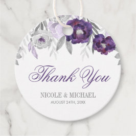 紫色の灰色の水の色の花結婚の世話 フェイバータグ