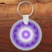 紫色の灰色3D旋回抽象芸術モダンフラクタルアート キーホルダー (正面)