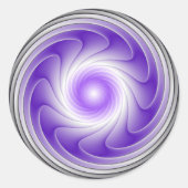 紫色の灰色3D旋回抽象芸術モダンフラクタルアート ラウンドシール (正面)