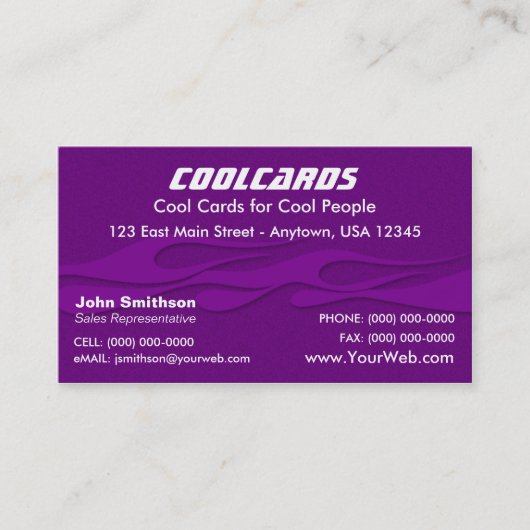 紫色の炎カード 名刺 (正面)