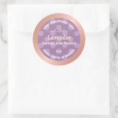 紫色の点々のある製品パッケージラベルバラ金ゴールド ラウンドシール (バッグ)