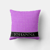 紫色の点か円パターン + 名前をカスタムするの枕 クッション (裏面)