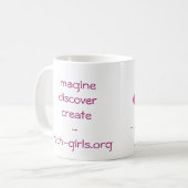 紫色の点が付いている技術の女の子のマグ コーヒーマグカップ (正面左)