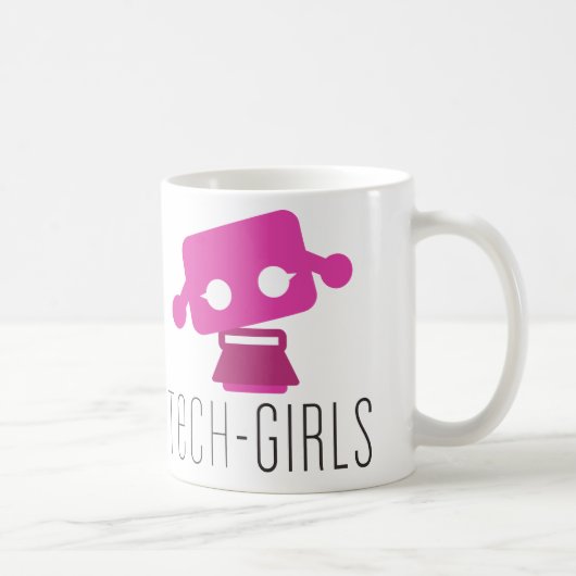 紫色の点が付いている技術の女の子のマグ コーヒーマグカップ (右)